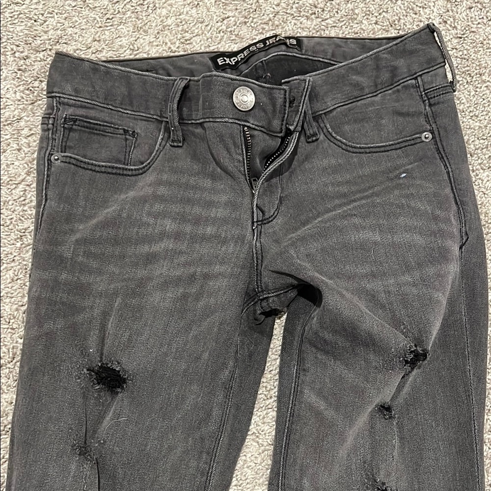 Express Women's Black Distressed Jeans